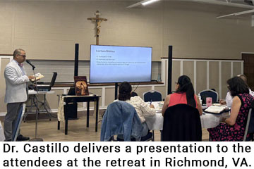 Dr. Castillo delivers a lecture in Richmond, Va.