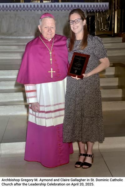 Archbishop Gregory Aymond and Claire Gallagher
